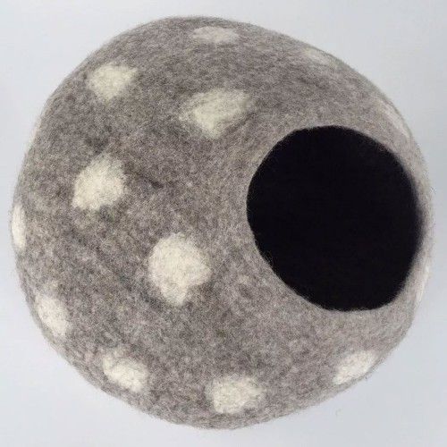 COCOON PARIS | Cocon Taupe à pois crème